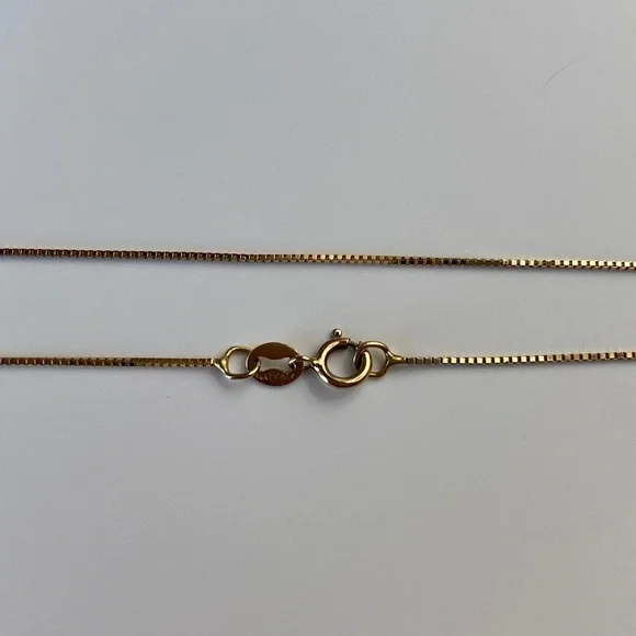 14k Yellow Gold Box Chain Necklace - Picture 1 of 6